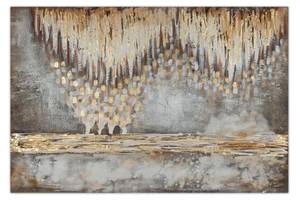 Acrylbild handgemalt Tropfsteinhöhle Beige - Braun - Massivholz - Textil - 120 x 80 x 4 cm