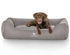 Hundebett Crispino mit Handwebcharakter Grau - 75 x 105 cm