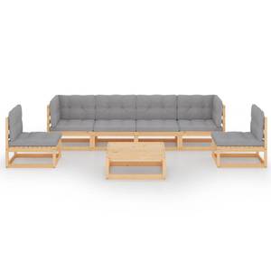 Garten-Lounge-Set (7-teilig) 3009896-2 Grau - Holz