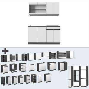 Singleküche R-Line 39831 Anthrazit - Weiß