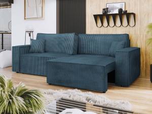 Sofa Karl Cord mit L-Funktion Nachtblau