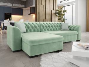 Ecksofa Lerito Mint - Ecke davorstehend links