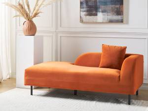 Chaiselongue LE CRAU Schwarz - Orange - Armlehne davorstehend links