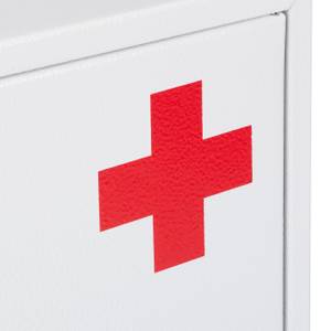 Armoire à pharmacie verrouillable Rouge - Blanc - Métal - 22 x 32 x 8 cm