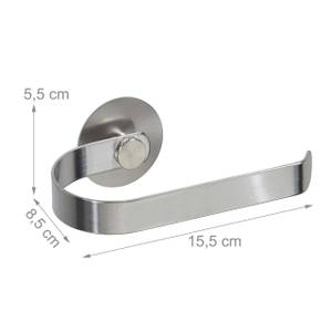 Toilettenpapierhalter Edelstahl silber Silber - Metall - 16 x 6 x 9 cm