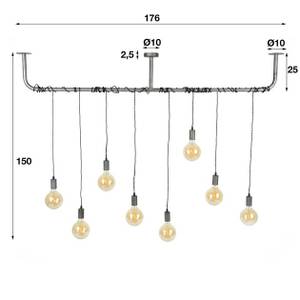 Pendelleuchte Wickeld 8L Silber - Metall - 12 x 150 x 176 cm