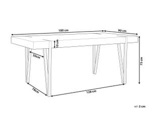 Esszimmertisch ADENA Schwarz - Eiche Hell - Tiefe: 180 cm