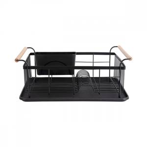 Küchenständer Dish Rack Bamboo Accent Schwarz - Bambus - 43 x 19 x 30 cm