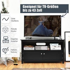 TV-Kommode TV Schrank Schwarz - Holzwerkstoff - 40 x 61 x 112 cm