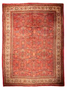 Heriz - 433x320cm Rot - Naturfaser - 320 x 1 x 433 cm