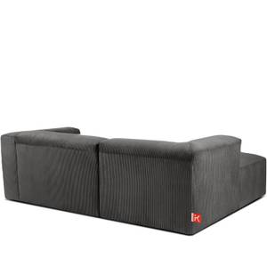 Ecksofa BUFFO 4-Sitzer Grau - Breite: 237 cm - Armlehne beidseitig montierbar - Ecke davorstehend links - Ottomane davorstehend links