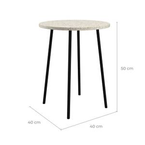 Table basse Siggi Blanc - Pierre - 40 x 50 x 40 cm