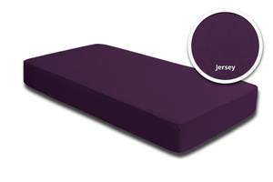 2 Spannbettlaken Jersey lila 90 x 200 cm Violett - Textil - 90 x 25 x 200 cm