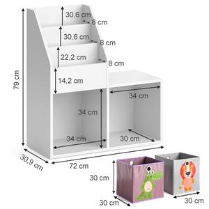 Bücherregal „Luigi“ mini mit 2 Faltboxen Violett