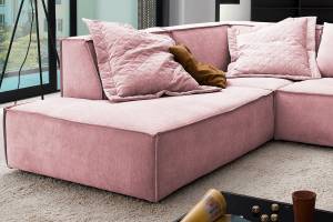 Ecksofa SAMU Stoff Pink - Ecke davorstehend links