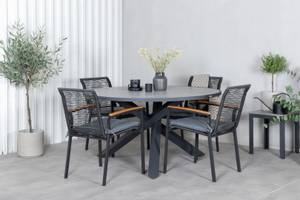 Gartenmöbel-Set Parma Schwarz - Rattan - 140 x 73 x 140 cm