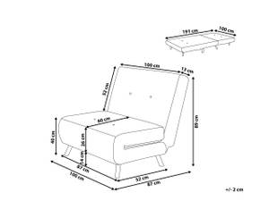 Schlafsofa FARRIS Creme - Silber - Weiß