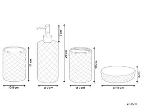 Set accessoires de salle de bain TAPIA Argenté - Verre - 11 x 20 x 9 cm