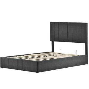 Lit double M115 Gris - Bois manufacturé - 153 x 124 x 212 cm