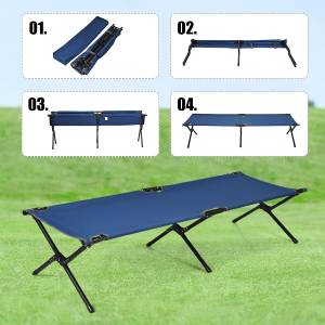 Campingbett OP70269 Blau - Metall - 67 x 42 x 190 cm