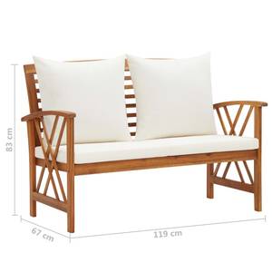 Garten-Lounge-Set (3-teilig) 3004236-1 Braun - Weiß