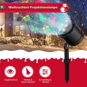LED Projektionslampe Weihnachtslicht Schwarz - Kunststoff - 12 x 46 x 11 cm