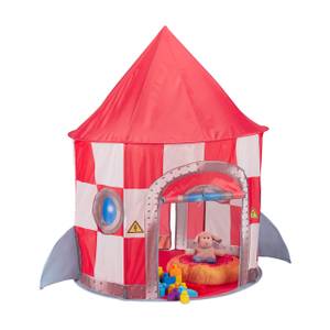 Tente pour enfants en forme de fusée Gris - Rouge - Blanc - Matière plastique - Textile - 100 x 130 x 100 cm