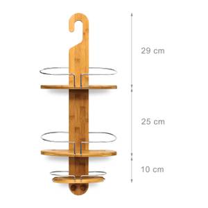 Étagère de douche en bambou Marron - Argenté - Bambou - Métal - 30 x 71 x 14 cm