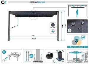 Pergola adossée NOOSA Gris