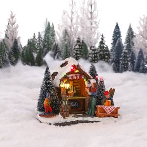 Weihnachtsdorf-Miniatur Ski Café Stein - 14 x 11 x 15 cm