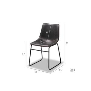 2er Set Esszimmerstühle  indiana Schwarz - Metall - Kunststoff - 46 x 78 x 54 cm