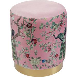 Tabouret Cherry paon Rose foncé - Textile - 32 x 38 x 32 cm