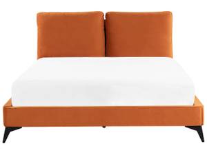 Lit double MELLE Noir - Orange - 176 x 95 x 228 cm