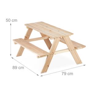 Table & bancs en bois pour enfants Marron - Bois manufacturé - 89 x 50 x 79 cm