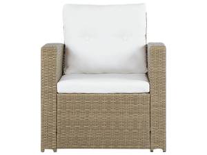 Sitzgruppe LUCA 4-tlg Beige - Blau - Braun - Weiß - Polyrattan - 128 x 77 x 61 cm