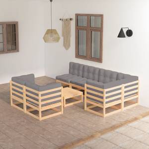 Salon de jardin (lot de 8) 3009802-2 Gris - Bois