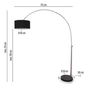 Bogenleuchte Karoi Schwarz - Metall - 46 x 214 x 175 cm