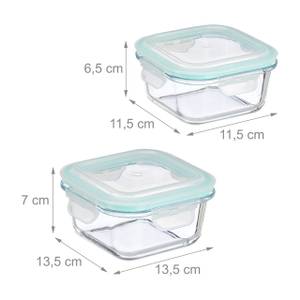 Frischhaltedose 12er Set Türkis - Glas - Kunststoff - 23 x 8 x 17 cm