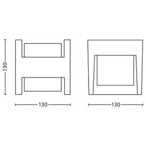 Wandleuchte Mygarden Grau - Glas - Metall - 13 x 13 x 13 cm