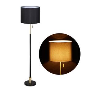 Lampe droite salon noire Noir - Doré - Métal - Textile - 40 x 163 x 40 cm