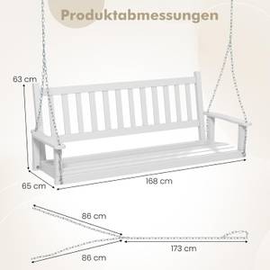 Hängebank ZB33668 Weiß - Massivholz - 65 x 63 x 168 cm