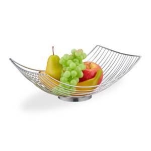 Rechteckige Obstschale in Silber Silber - Metall - 33 x 12 x 24 cm