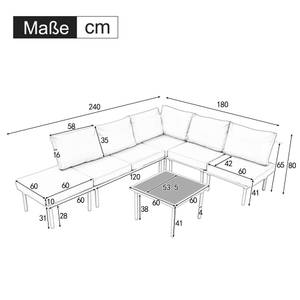 Gartenlounge-Set 6tlg Phanes Ⅱ Beige