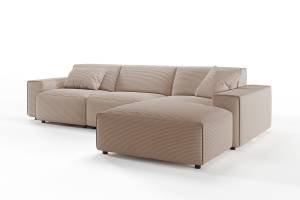 Sofa RANI Ecksofa Cord Taupe - Ecke davorstehend rechts