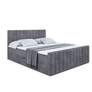 Boxspringbett EDITA-Z Steingrau - Breite: 200 cm - H3