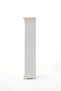Vitrine Provence Blanc - En partie en bois massif - 70 x 190 x 45 cm