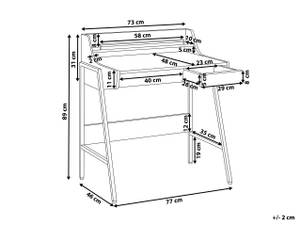 Bureau BROXTON Noir - Marron - Bois manufacturé - 77 x 89 x 46 cm