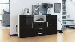 Sideboard Skadu Hochglanz Schwarz - Weiß