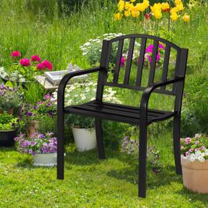 Chaise de jardin en métal Noir - Métal - 60 x 82 x 49 cm