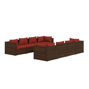 Garten-Lounge-Set (9-teilig) 3013630-12 Braun - Rot